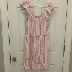 Time and Tru Pink Striped Midi Dress